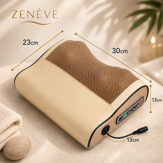 Almohada Masajeadora Eléctrica con Calor — Alivio Inmediato de Cuello, Hombros y Espalda